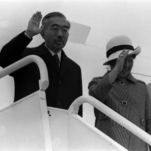 Emperor Hirohito and Empress Nagako Heathrow Arrival Print 1971 Emperor Hirohito and Empress Nagako Heathrow Arrival Print 1971