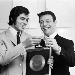 Engelbert Humperdinck receives a gold disc print from Decca headquarters Engelbert Humperdinck receives a gold disc print from Decca headquarters