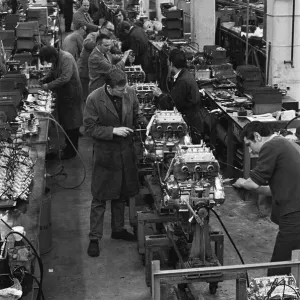 Engine production line at the BSA Factory, Small Heath, Birmingham. 15th March 1973 Engine production line at the BSA Factory, Small Heath, Birmingham. 15th March 1973