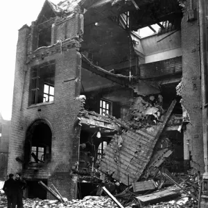 Engineering Laboratory of Liverpool University, severely damaged by a bomb during last Engineering Laboratory of Liverpool University, severely damaged by a bomb during last