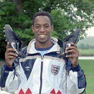 England and Arsenal footballer ian Wright getting ready for the upcomoing international