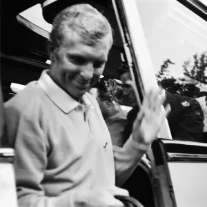 England captain Bobby Moore travels to Wembley with the rest of the England team England captain Bobby Moore travels to Wembley with the rest of the England team