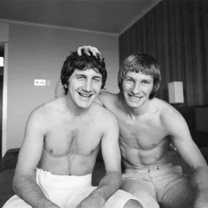England Derby County footballers Roy McFarland (left) and teammate Colin Todd in their England Derby County footballers Roy McFarland (left) and teammate Colin Todd in their