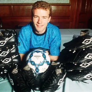 Alan Shearer Print 1992 England Footballer with Boots