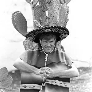 England footballer Glenn Hoddle poses as a Mexican bandit