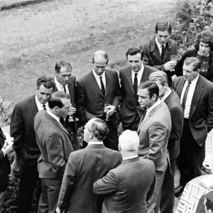 England footballers and manager Alf Ramsey meeting actor Sean Connery during the visit England footballers and manager Alf Ramsey meeting actor Sean Connery during the visit