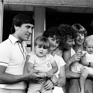 England footballers relaxing with their wives and children at the team hotel during