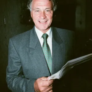 England manager Bobby Robson with the details of his new England team before announcing England manager Bobby Robson with the details of his new England team before announcing