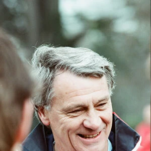 England manager Bobby Robson takes charge of a training session before his side