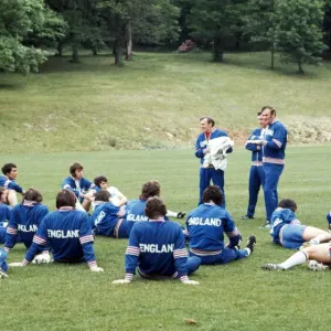 England manager Don Revie seen here taking a training session during the England football England manager Don Revie seen here taking a training session during the England football