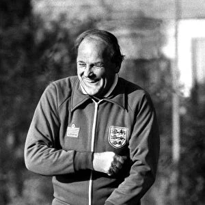 England manager Ron Greenwood has a laugh at the training ground
