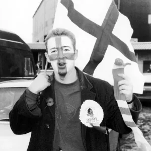 England Rugby Fan at Twickenham Print, 2nd November 1991