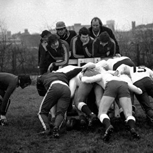 England rugby union team in training. The England rugby union team met at the Harlequins