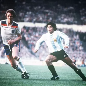 England v Argentina May 1980 Phil Neal Diego Maradona CL13 649