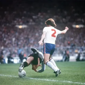 England v Argentina 1980 Print: Phil Neal Fouls Maradona