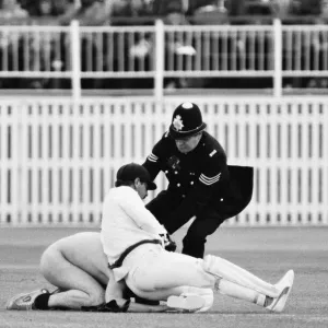 Rodney Marsh Subdues Streaker at Edgbaston Print 1981