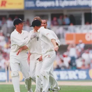 England v Australia cricket Test Match August1988 Phil Tufnell being England v Australia cricket Test Match August1988 Phil Tufnell being