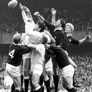 England v Scotland Calcutta Cup 19th March 1985 Action from a line out during