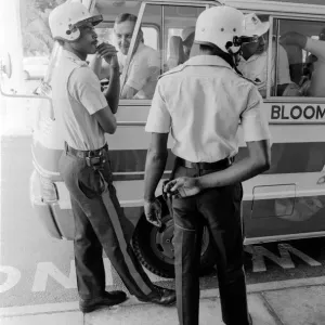 England in West Indies 1981. England team in their bus. 26th May 1981 England in West Indies 1981. England team in their bus. 26th May 1981
