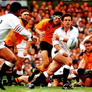 Englands Will Carling playing against Austraila in the World Cup 1991