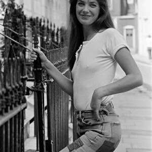English actress and singer Jane Birkin photographed outside her home in London
