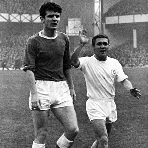 English Division 1 match Everton 0 -1 Leeds at Goodison Park. With the clock at 3