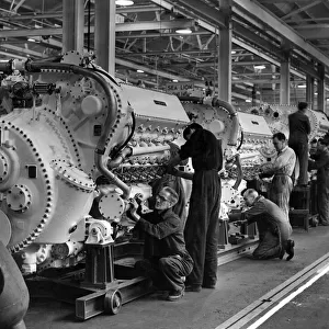 English Electric activities on Merseyside: Assembly of Napier Deltic 2, 500 B. H