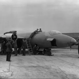 A English Electric Canberra is given a inspection in preparation for Battle of Britain A English Electric Canberra is given a inspection in preparation for Battle of Britain