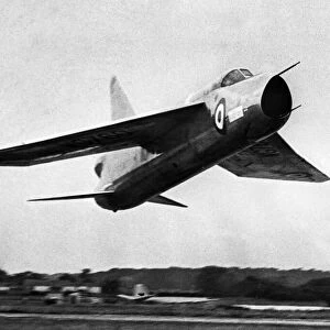 The English Electric Lightning P1 supersonic fighter aircraft of the Cold War era