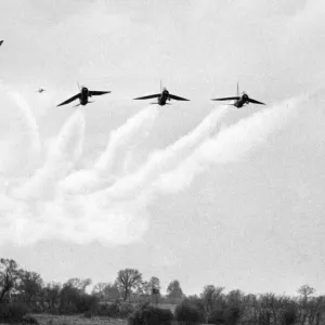 These English Electric lightnings are doing a beat-up'of their R. A. F These English Electric lightnings are doing a beat-up'of their R. A. F