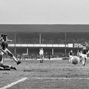 English League Division One match at Goodison Park. Everton 1 v Leicester City 2