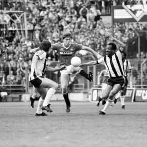 English League Division One match. Notts County 3 v Manchester United 2 English League Division One match. Notts County 3 v Manchester United 2