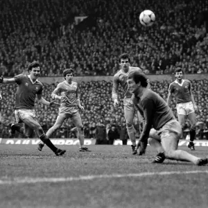 English League Division One match at Old Trafford. Manchester United 1 v Manchester City English League Division One match at Old Trafford. Manchester United 1 v Manchester City