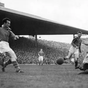 English League Division One match at Old Trafford. Manchester United 1 v Cardiff English League Division One match at Old Trafford. Manchester United 1 v Cardiff