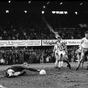 English League Division One match Stoke City 1 v Norwich City 0 January 1983