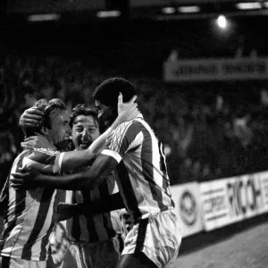 English League Division One match. Stoke City 2 v Tottenham Hotspur 0 Stoke