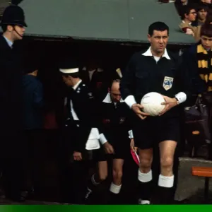 English referee Jack Taylor enters the pitch before taking charge of n English league English referee Jack Taylor enters the pitch before taking charge of n English league