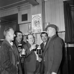 Enjoying a drink in the Subway club, meeting place for fisherman and dockers. March 1965