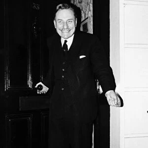 Enoch Powell Conservative MP outside front door 1974