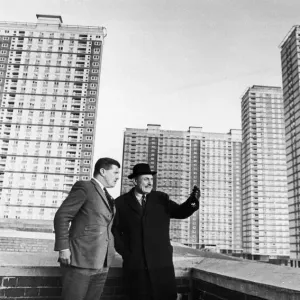 Enoch Powell at Red Road Flats Print, Glasgow 1969