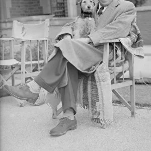 Entertainer George Formby seen here with with his dog at Lytham St Anne