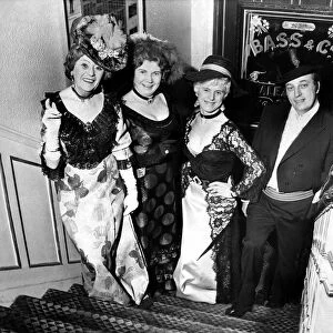 Four of the entertainers in their Victoria dress ready to put on an old style music hall