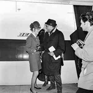 Entertainment Music Jazz: Band leader Duke Ellington arrived at Heathrow Airport today in