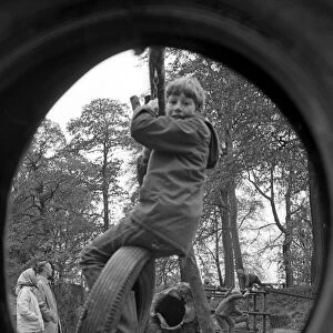 Enthusiastic youngsters make full use of the new adventure playground in Priory Park