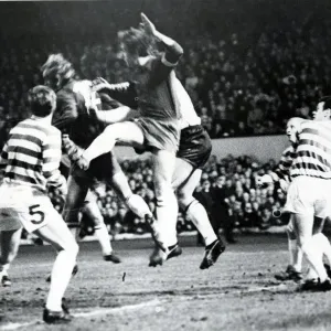EQI CELTIC VERSUS AJAX MARCH 1971 BILLY MCNEILL COMES UP FOR A CORNER KICK AS EQI CELTIC VERSUS AJAX MARCH 1971 BILLY MCNEILL COMES UP FOR A CORNER KICK AS