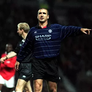 Eric Cantona playing in the Sir Alex Ferguson testimonial Manchester United v The Rest