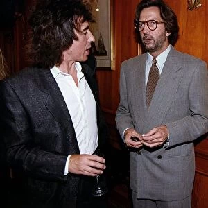 Eric Clapton at party chatting