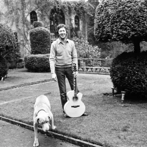 Eric Clapton and his pet dog Willow, an 8 year old Weimaraner