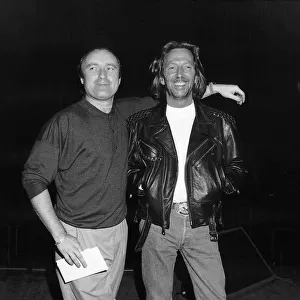 Eric Clapton With Phil Collins Before The Concert At The Royal Albert HAll