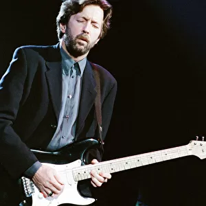 Eric Clapton on stage at the Brighton Centre, Brighton, 1st February 1992